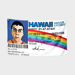McLovin ID Flag Tapestry for Dorm Decor