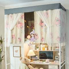 Thick Blackout Bed Curtain for Dorm Room Princess Style