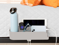 Squirrel-Bedside Perch for College Dorm Bunk Bed Floating Organizer with USB-C & A Charging Ports Christmas Gifts for teens Gift for college Dorm Room Gifts Grey