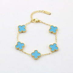 High-End Four Leaf Clover Bracelet in Titanium Steel