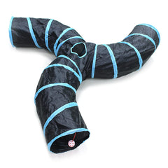 Bemodst Cat Tunnel for Indoor Cats 2 Way/3 Way/4 Way/5 Way Cat Tubes and Tunnels Collapsible S-Shape Small Animal Tubes Kitty Tunnels Interactive Maze Cat Toy for Kitten Rabbit Ferret - 3-Way