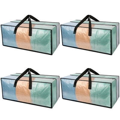 4 Pack Heavy Duty CLear Moving Bags Large CLear Storage Bags for College Dorm Room Essentials Alternative to Moving Boxes Compatible with IKEA Frakta Cart