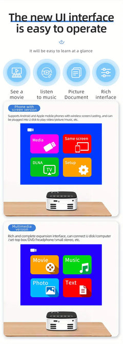 Wireless Mini Projector for Outdoor and Dorm Use