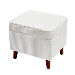 FAGAGA Storage Ottoman with Adjustable Lid Soft Step Stool Footrest and Seat Ottoman Foot Rest for Living Room Bedroom Dorm Beige