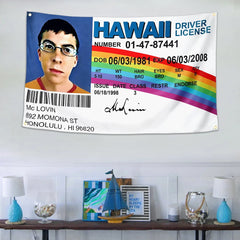 McLovin ID Flag Tapestry for Dorm Decor