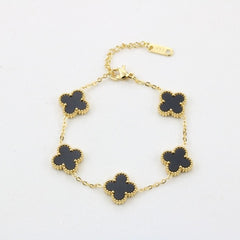 High-End Four Leaf Clover Bracelet in Titanium Steel