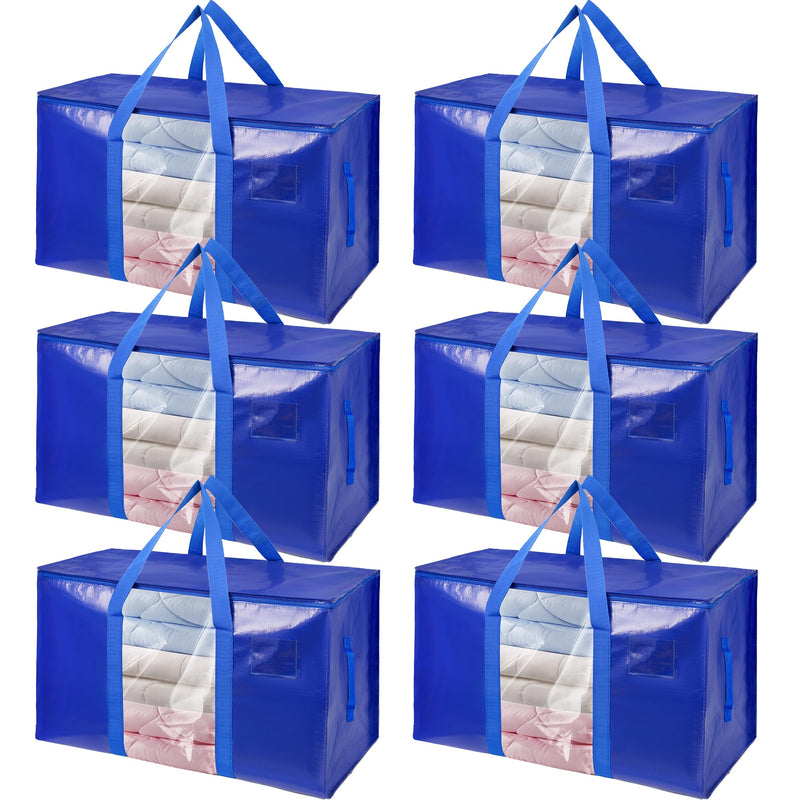 6 Pack Moving Bags Heavy Duty Storage Bags With Zippers And Strong Handles Packing Bags For Moving Storage Travel Camping Space Saving Alternative To Moving Boxes College Essentials Moving Supplies