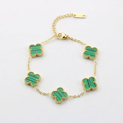 High-End Four Leaf Clover Bracelet in Titanium Steel