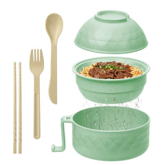 MUUBOOX Ramen Cooker32oz Ramen Bowl SetMicrowave Ramen Bowl Microwave Bowl with Lid Portable Noodle Bowlsfor Home Office Dorm Room College gift (Green)