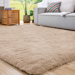 ROCYJULIN 8x10 Rug for Living Room Area Rugs 8x10 for Bedroom Non-Slip Carpet for Dorm Room Fluffy Shag Rug for Playroom Fuzzy Rug for Kids Room Camel