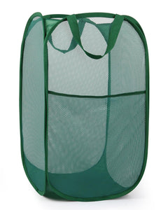 Durable Collapsible Laundry Baskets Tear-resistant Pop Up Hamper for Laundry Foldable Clothes Hamper with Reinforced Carry Handles Handy Pocket for Laundry Room Bathroom Kids Room Dorm or Travel