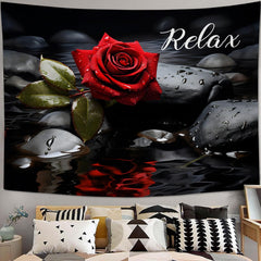 Rose Floral Tapestry Large Relax SPA Tapestry Wall Hanging for Bedroom Bathroom Flower Tapestries Wall Decor for Home Dorm Living Room 40"x60"