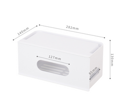 Storage Box and Cable Organizer with Power Strip Protection