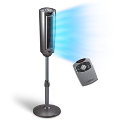 Lasko Oscillating Pedestal Fan Adjustable Height 3 Quiet Speeds Timer Remote Control for Bedroom Living Room Home Office and College Dorm Room 52" Silver and Gray 2535